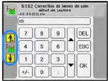 Dürkopp Adler 755 A - Régler la correction des couteaux d'angle au début/à la fin de la couture - 1