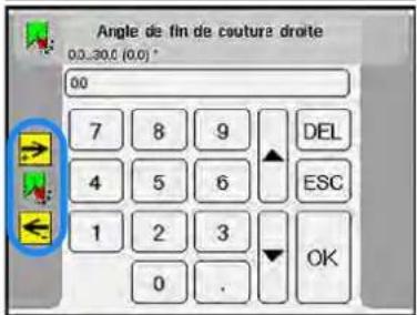 Dürkopp Adler 755 A - Régler l'angle des couteaux d'angle au début/à la fin de la couture - 4