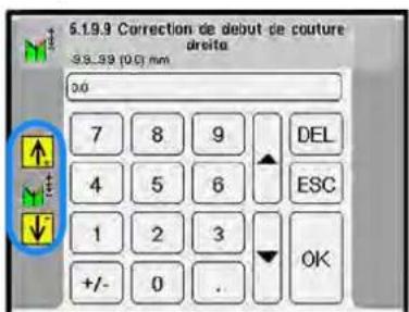 Dürkopp Adler 755 A - Régler la correction des couteaux d'angle au début/à la fin de la couture - 2