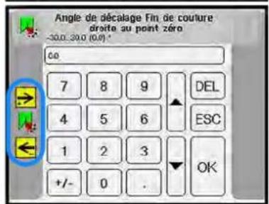 Dürkopp Adler 755 A - Régler l'angle de décalage des couteaux d'angle au début/à la fin de la couture - 4