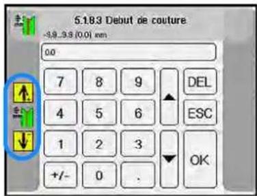 Dürkopp Adler 755 A - Régler la correction du couteau central pour le début/la fin de la couture - 1