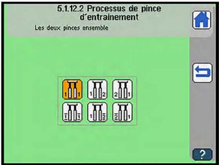 Dürkopp Adler 755 A - Sélectionner le processus de la pince de transport - 1