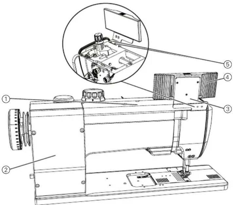 Dürkopp Adler 567 - Monter le panneau de commande - 1