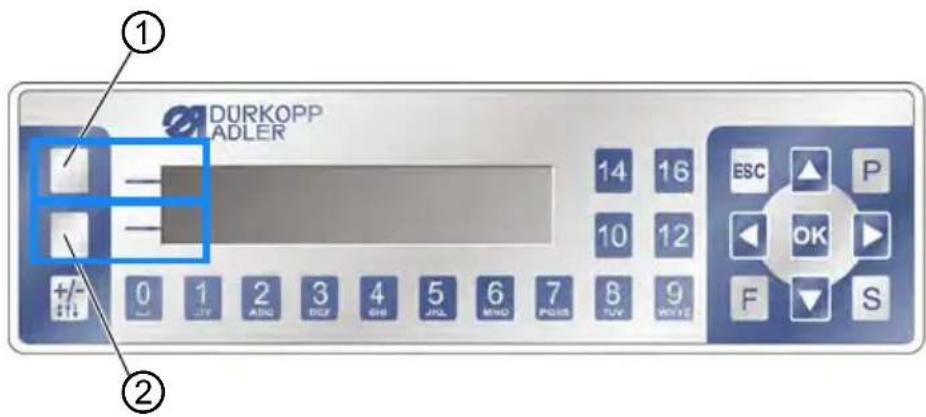 Dürkopp Adler 5501233 - Menu et fonctions de la touche programmable en mode automatique - 1