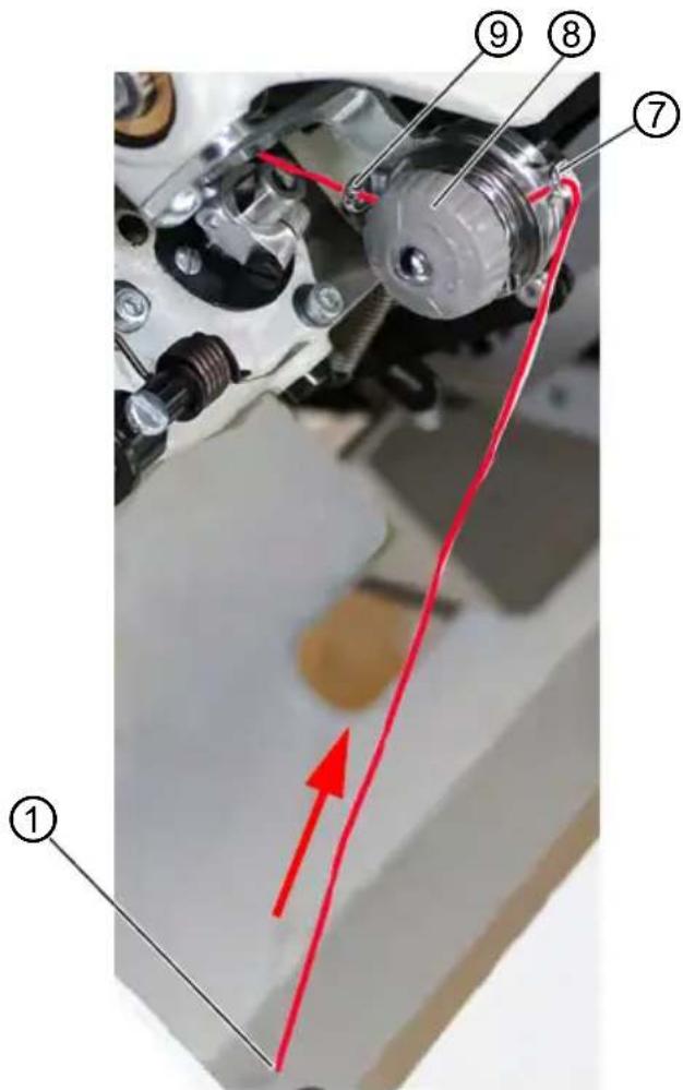 Dürkopp Adler 5501233 - Enfiler la bande de liséré par le bas - 3