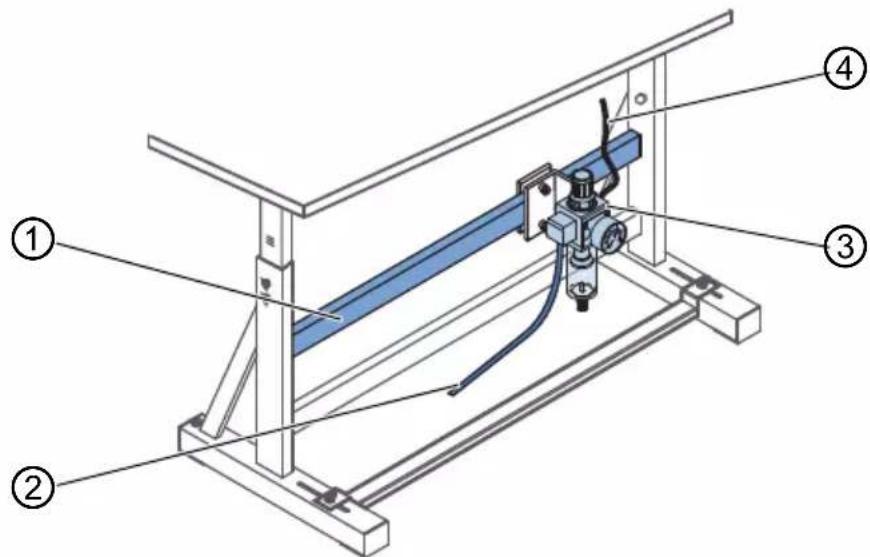 Dürkopp Adler 670 - Monter l'unité de maintenance à air comprimé - 1