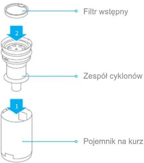 DREAME P10 - Montowanie zestawu pojemnika na kurz - 1