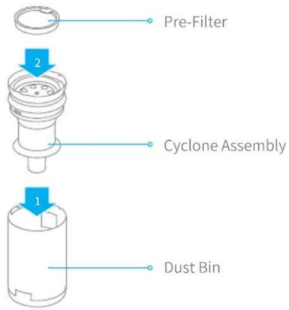 DREAME P10 - Installing Dust Bin Assembly - 1