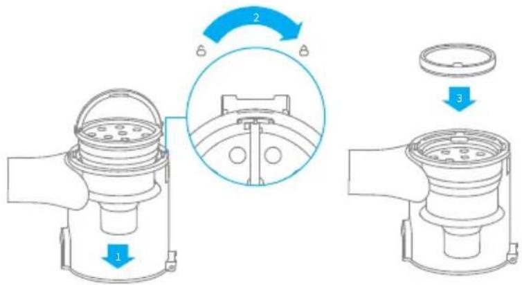 DREAME T20 - Instalación del compartmento para el polvo, el prefiltro y el ciclo - 1