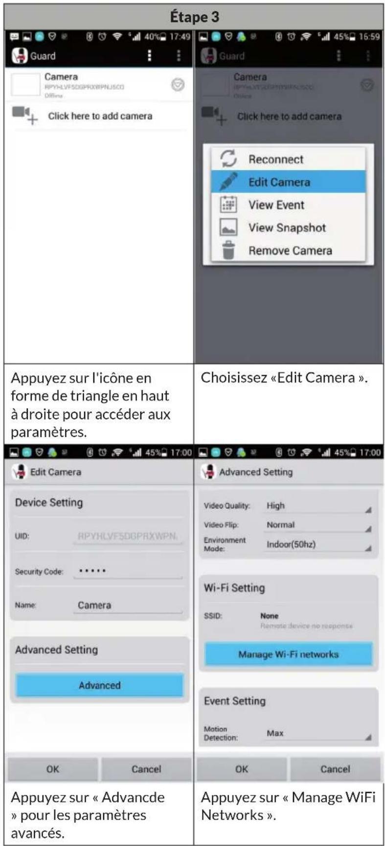 Duramaxx Eyeview - CONFIGURATION DE L'APPLICATION ANDROID - 4