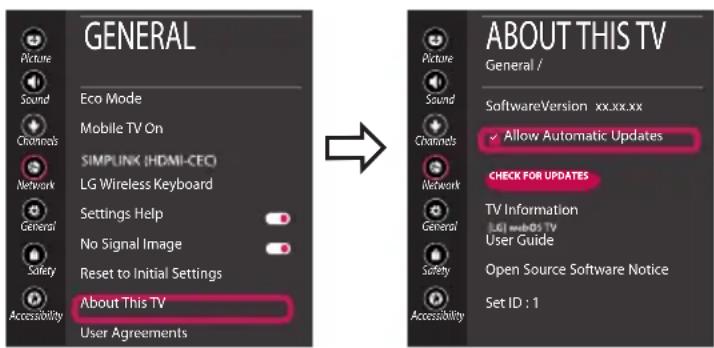 LG OLED55C7BO - Updating the TV Firmware - 1