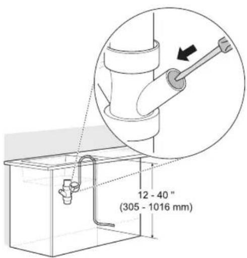 LG LDT7797BM - Raccordement à un té de vidange sans coupure antirefoulement - 1