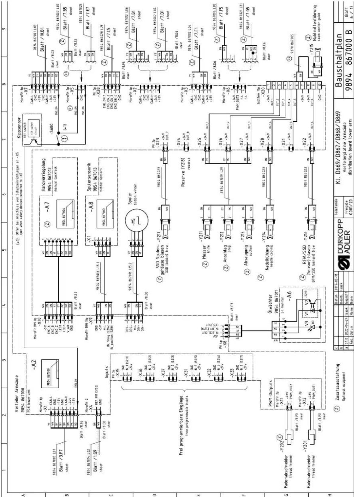 Dürkopp Adler D868 - Schéma de câblage - 6