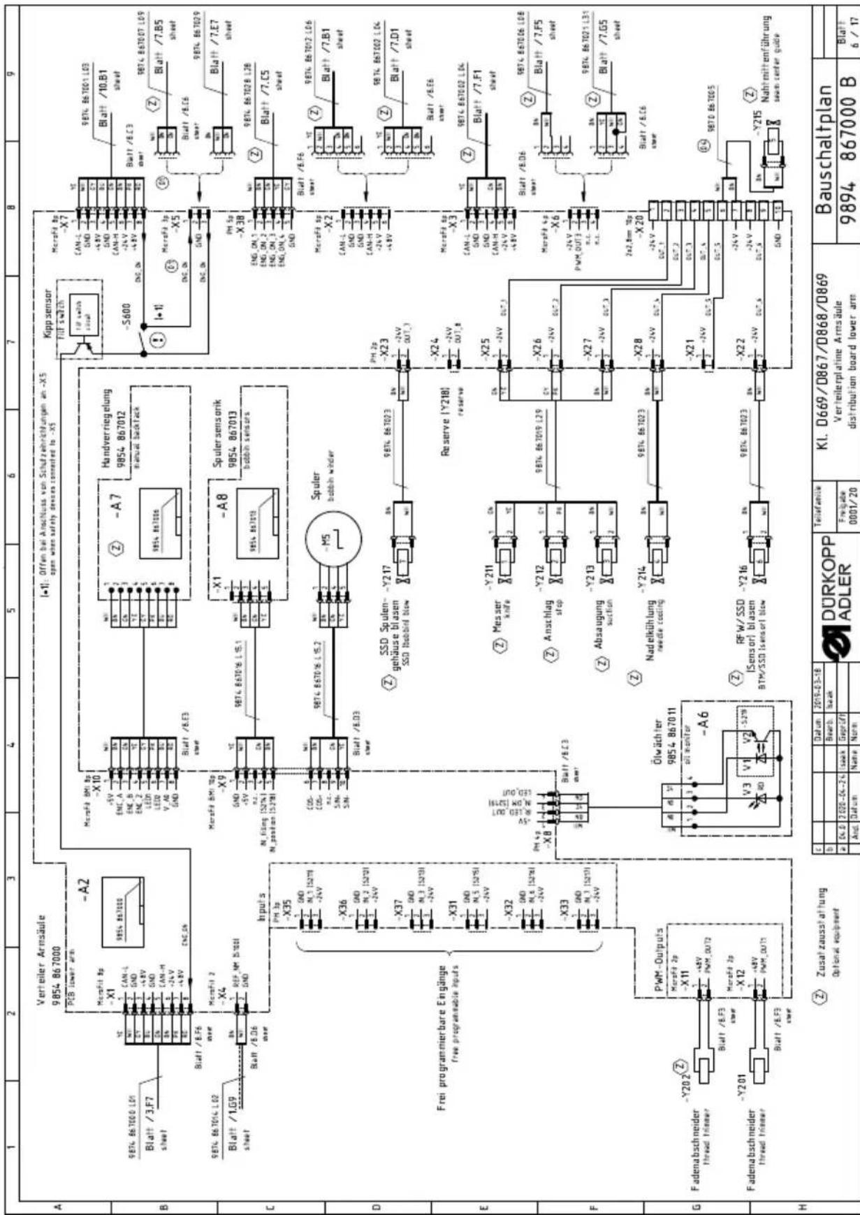 Dürkopp Adler D869 - Schéma de câblage - 6