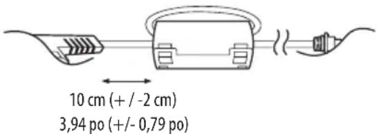 10 cm (+ / -2 cm) 3,94 po (+/- 0,79 po)