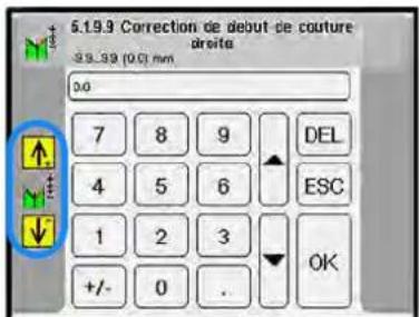Dürkopp Adler 756 A - Régler la correction des couteaux d'angle au début/à la fin de la couture - 2