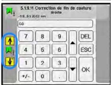 Dürkopp Adler 756 A - Régler la correction des couteaux d'angle au début/à la fin de la couture - 4