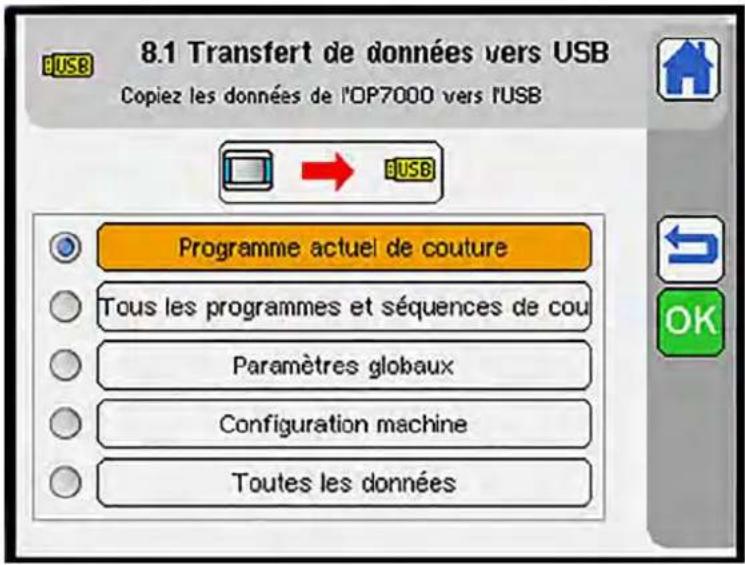 Dürkopp Adler 756 A - Enregistrer les données du système sur la clé USB - 1