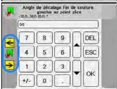 Dürkopp Adler 756 A - Régler l'angle de décalage des couteaux d'angle au début/à la fin de la couture - 3