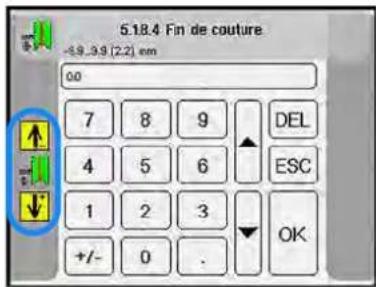 Dürkopp Adler 756 A - Régler la correction du couteau central pour le début/la fin de la couture - 2