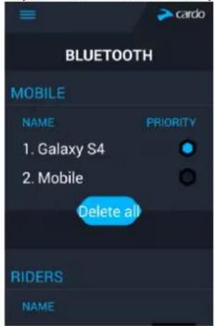 CARDO Smarth - GH :0.1 RÉGLAGE DES PARAMÈTRES PAR DÉFAUT DU TÉLÉPHONE MOBILE - 1