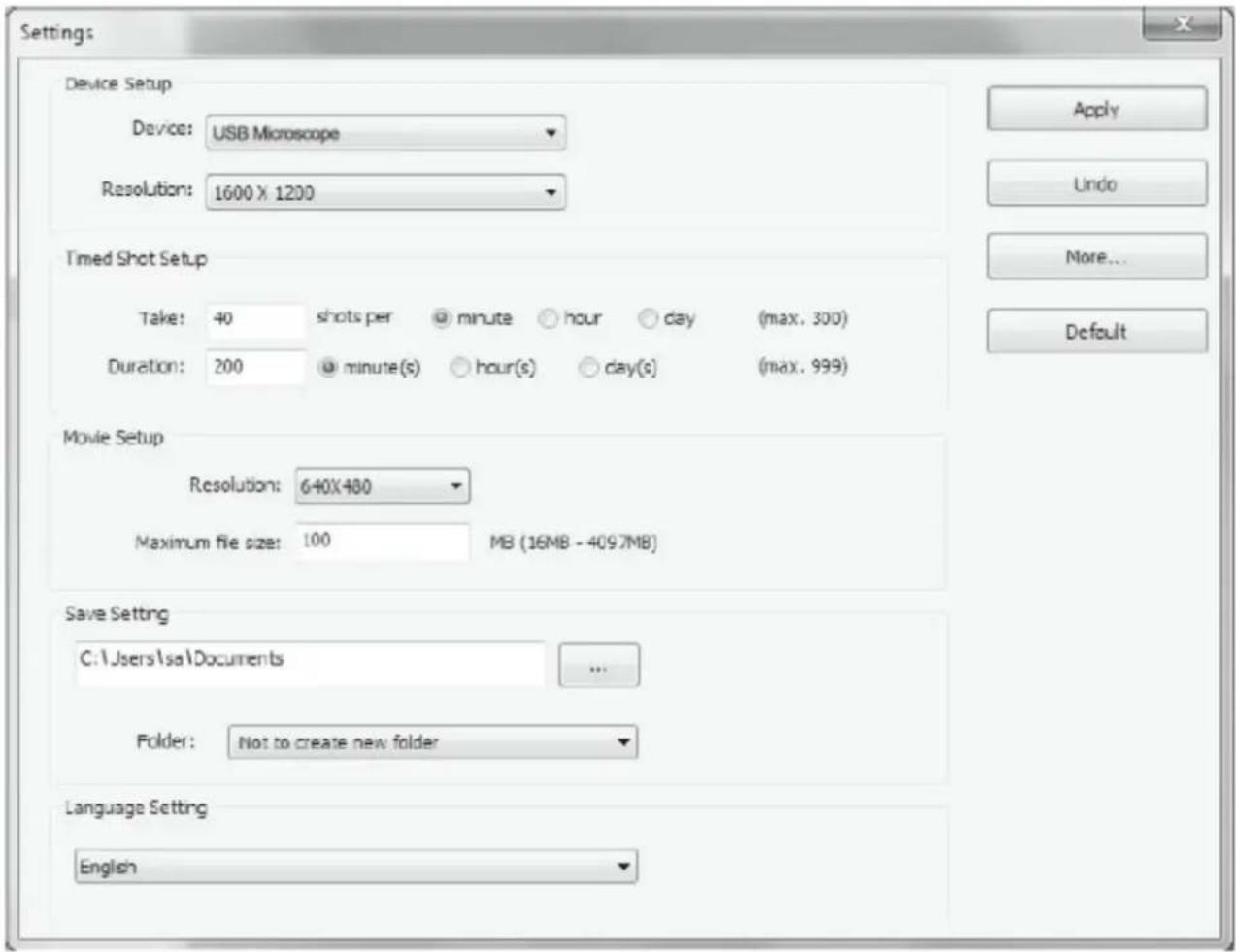 Reflecta DigiMicroscope Vario - Menu systeeminstallingen - 1