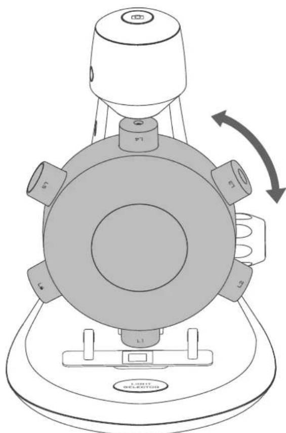 Reflecta DigiMicroscope Vario - Selecting a magnification power - 1
