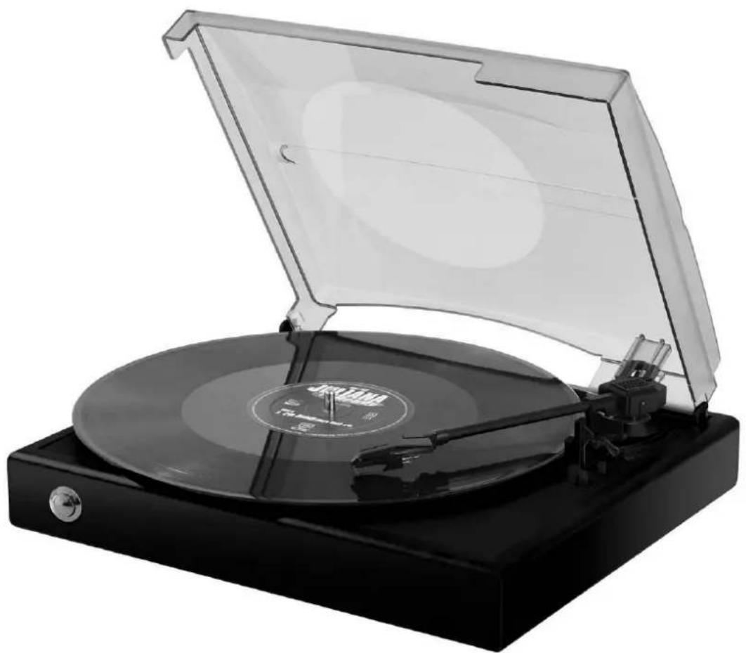 Reflecta LPPC - Giradischi con trasmissione a cinghia a 3 velocità con leva di sollevamento, funzione collegamento PC e alimentazione da porta USB - 1