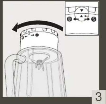 Diagram showing a device with directional arrows and a control panel, labeled with numbers 9 and 8.