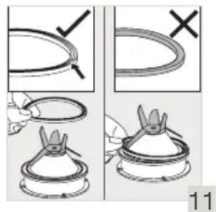 Diagram illustrating two steps of a hairpin or collar being adjusted, with labeled arrows and cross symbols indicating selection.