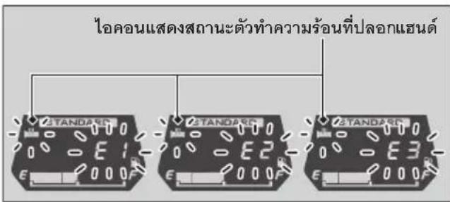 ไอดอนแสดงสถานะตัวทำความร้อนที่ปลอกเซนต์ E1 E2 E3