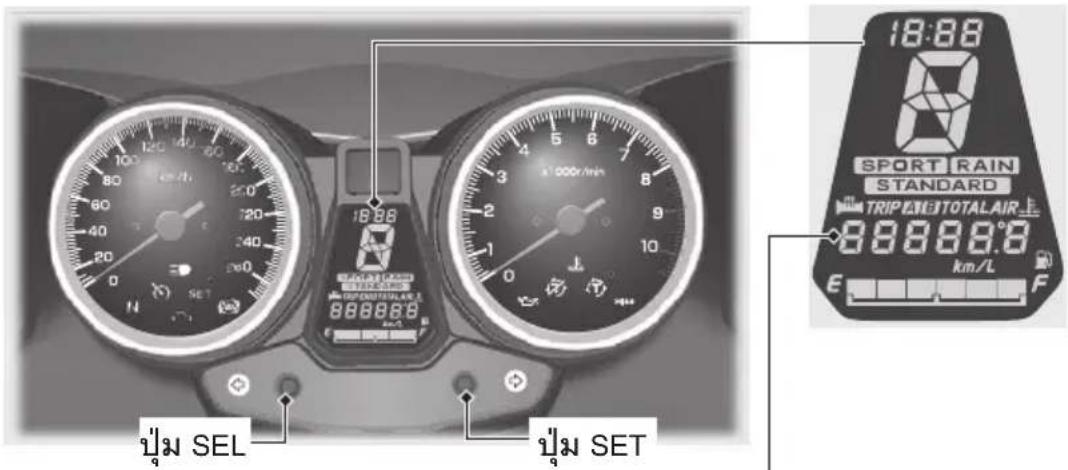 18:88 SPORT RAIN STANDARD TRIP ALETOTAL AIR 88888.8 km/L E F PUM SEL PUM SET