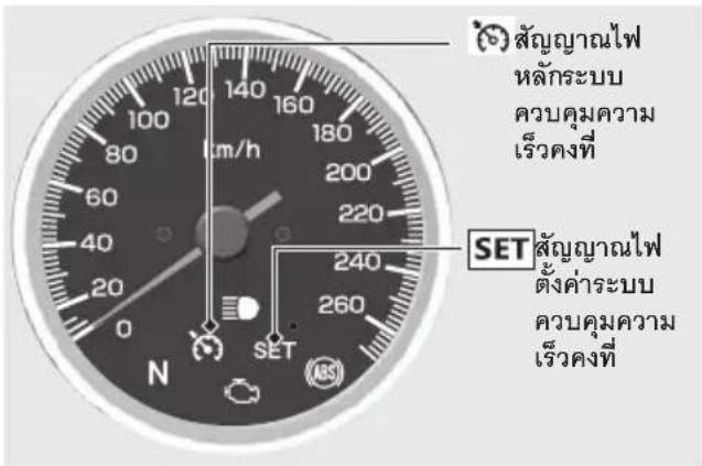 สัญญาณไฟ หลักระบบ ควบคุมความ เร็วคงที่ SET สัญญาณไฟ ตั้งคําระระบบ ควบคุมความ เร็วคงที่