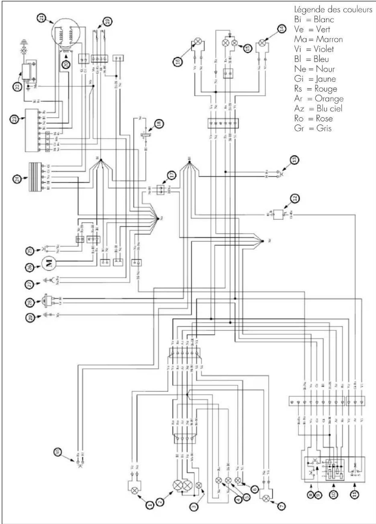 Beta Evo 4T 250 (2016) - SCHEMA ELECTRIQUE VERSION HOMOLOGUEE - 1