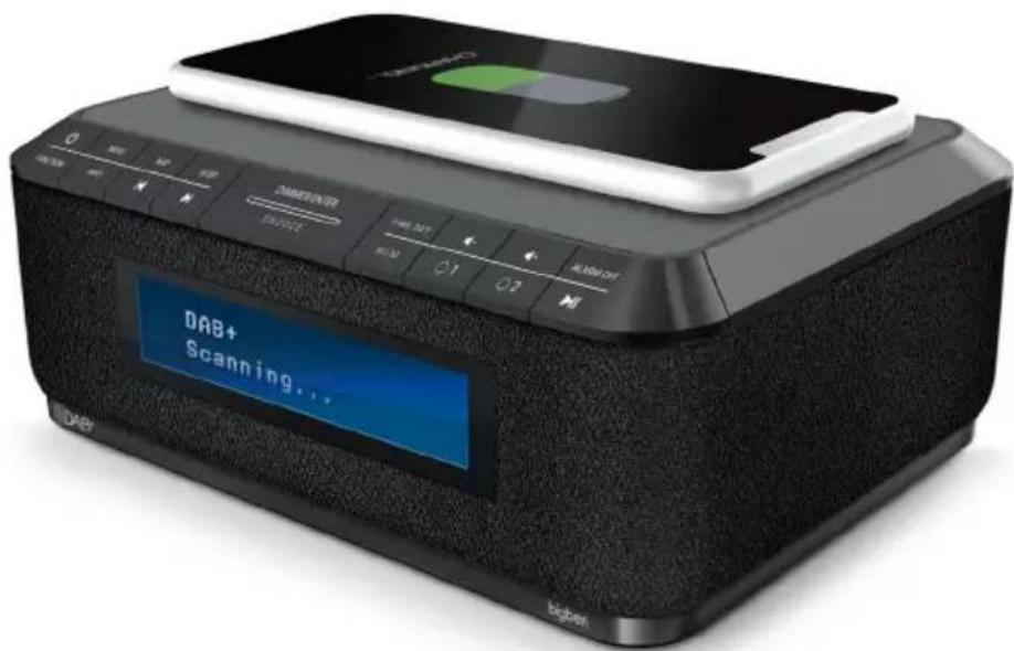 BIGBEN RR140I DAB - DAB/ FM ÉBRESZTOÖRÁS RADIÓ AUX IN BEMENETTEL, VEZETÉKNÉLKÜLI TÖLTÉSSEL ES USB TÖLTÖVEL - 1