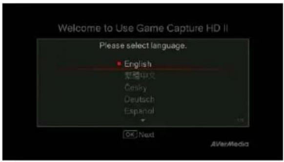 AVERMEDIA Live Streamer Pop Filter BA310 - Fase 1 Impostazione della lingua - 1