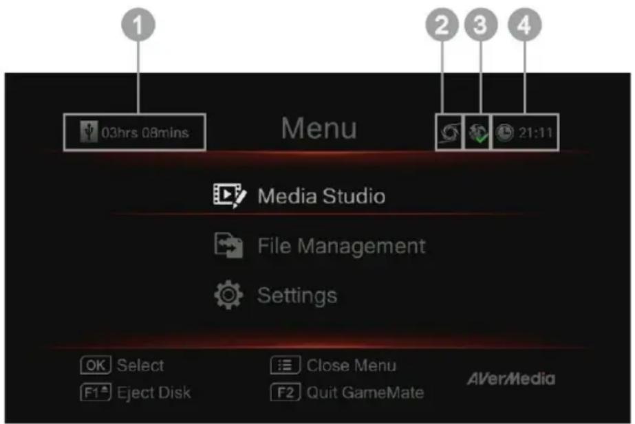 AVERMEDIA Live Streamer Pop Filter BA310 - Kapitel 5. Bildschirmmenü - 1