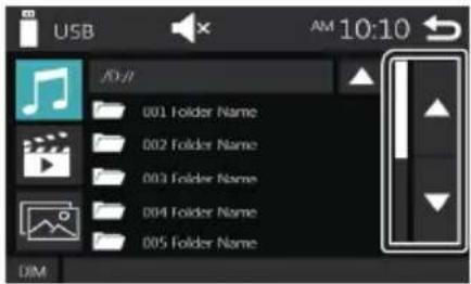 USB 10:10 J0/J1 001 Folder Name 002 Folder Name 003 Folder Name 004 Folder Name 005 Folder Name DIM