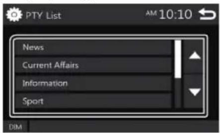 PTY List AM 10:10 News Current Affairs Information Sport DIM