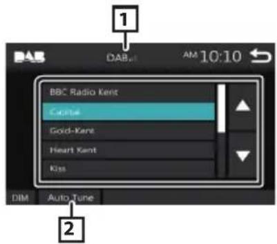 1 DAB AM 10:10 BBC Radio Kent Cainse Gold-Kent Heart Kent Kiss DIM Auto-Tune 2