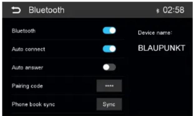 BLAUPUNKT Las Vegas 690 DAB - Ustawenia Bluetooth - 1
