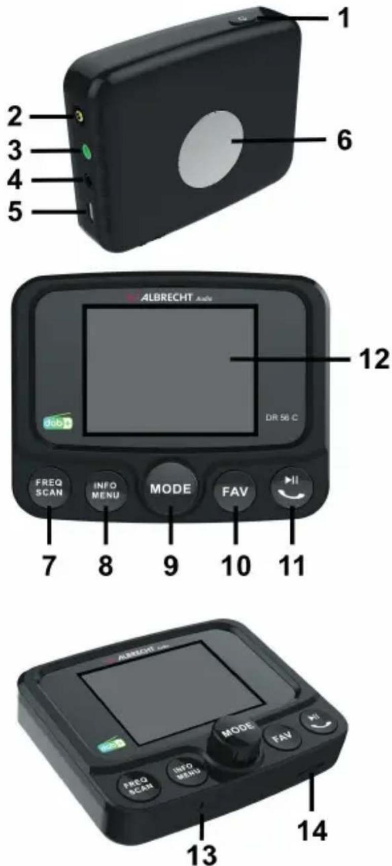ALBRECHT DR 56 C - Bedienelemente und Anschlüsse - 1