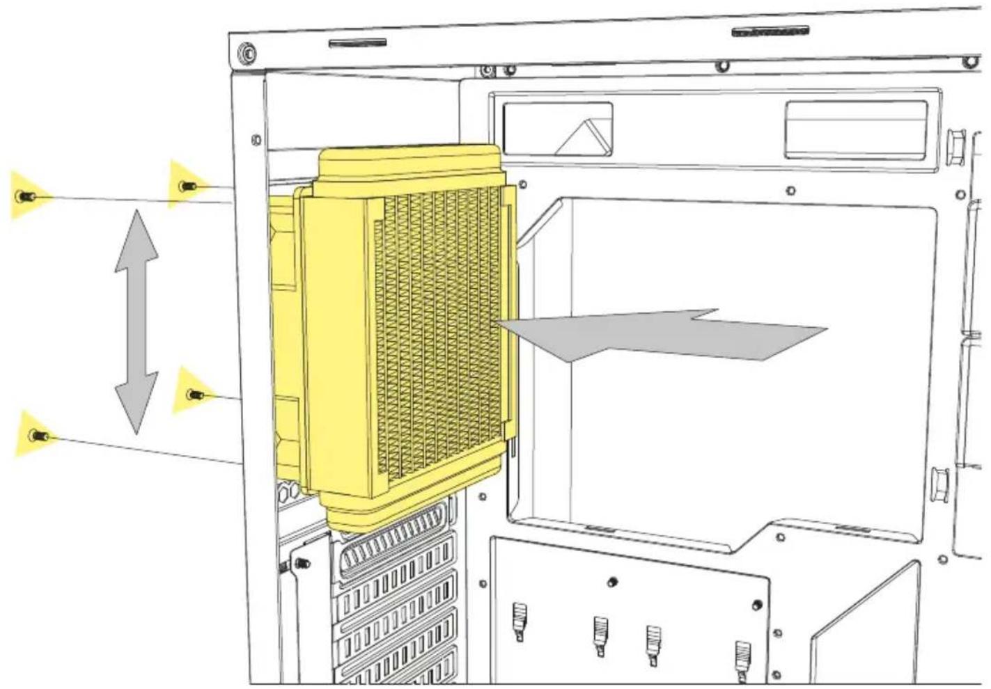 Sharkoon VS7 - Rear Panel Radiator Installation - 1