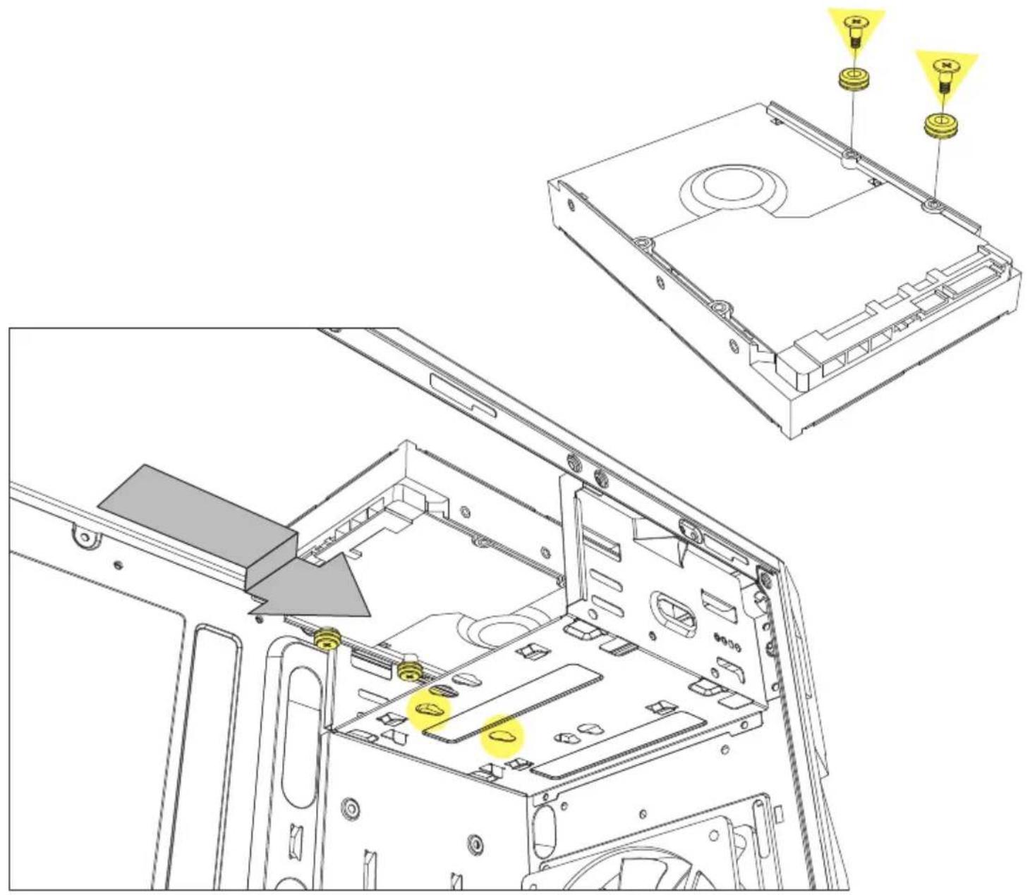 Sharkoon VG7W RGB - 3.5" HDD Installation - 8
