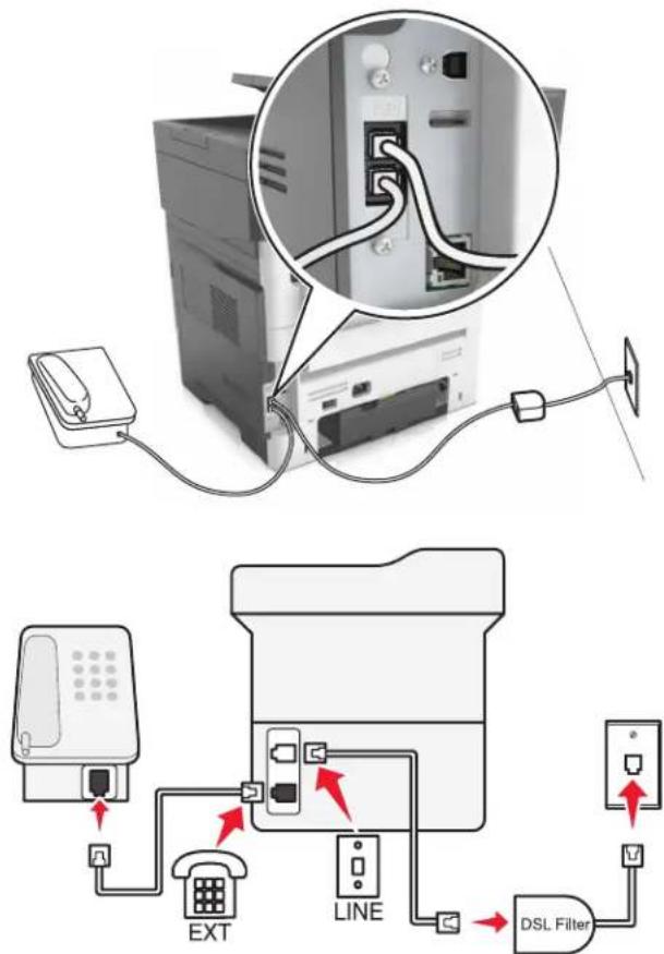 LEXMARK MX610 - Configuration de la télécopie à l'aide d'une ligne DSL - 4