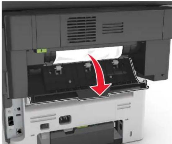 LEXMARK MX610 - Bourrage papier dans la porte arrière de l'unité de finition - 1