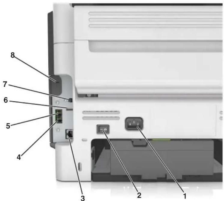 LEXMARK MX610 - Connexion des câbles - 1
