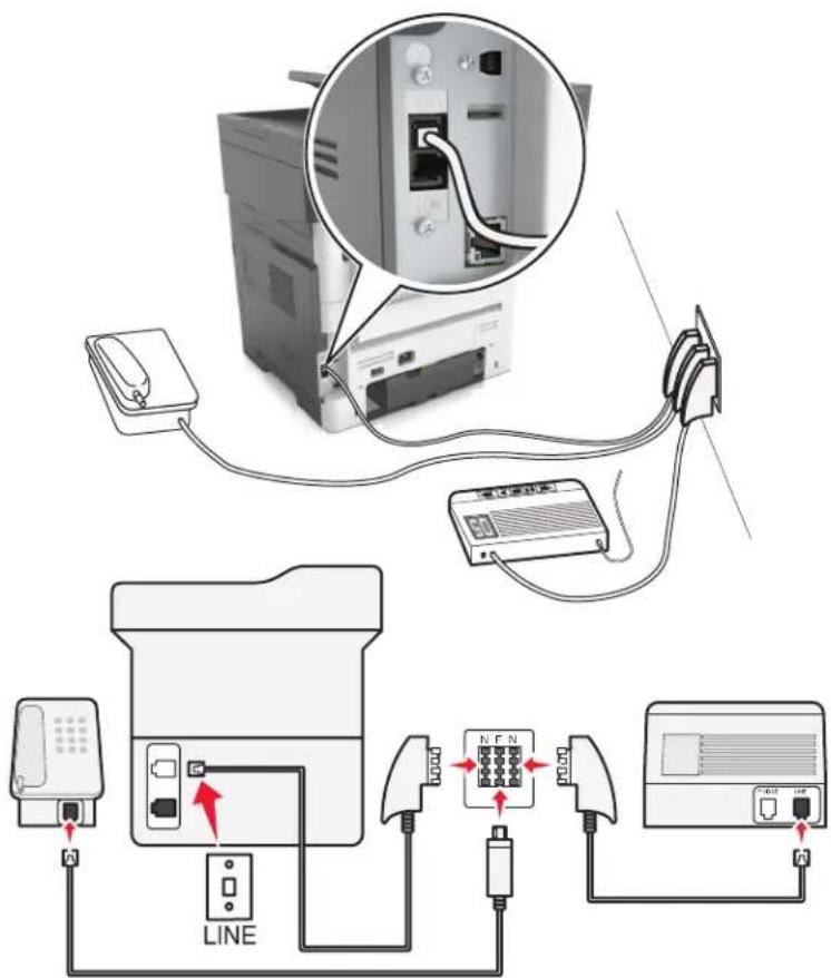 LEXMARK MX610 - Connexion de l'imprimante à une prise murale en Allemagne - 1