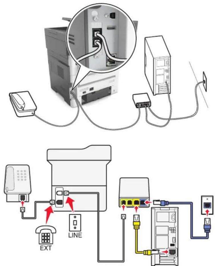 LEXMARK MX610 - Configuration de la télécopie à l'aide d'un service téléphonique VoIP - 1