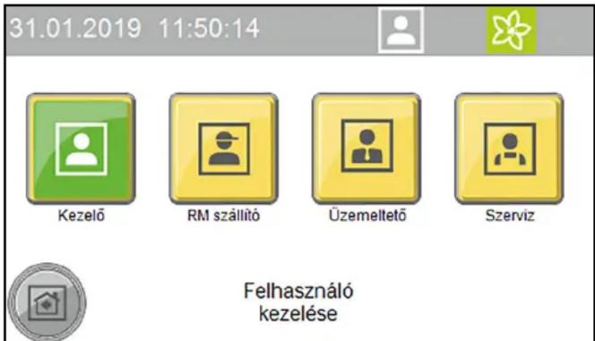 Kärcher CWB 3 - A felhasznaló bejelentkezése a kijelzón - 1